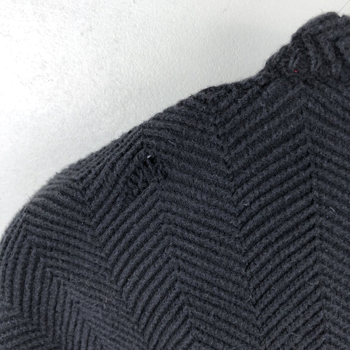Ralph Lauren CHAPS Herringbone Cotton Knit Sweater, Men's Size L cotton black type Vintage Second Hand