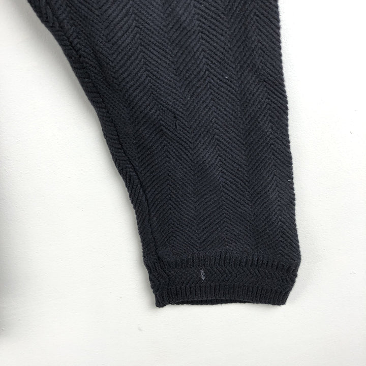 Ralph Lauren CHAPS Herringbone Cotton Knit Sweater, Men's Size L cotton black type Vintage Second Hand