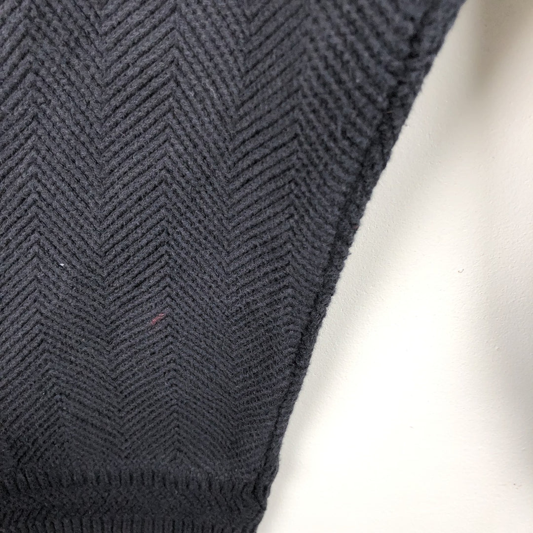 Ralph Lauren CHAPS Herringbone Cotton Knit Sweater, Men's Size L cotton black type Vintage Second Hand