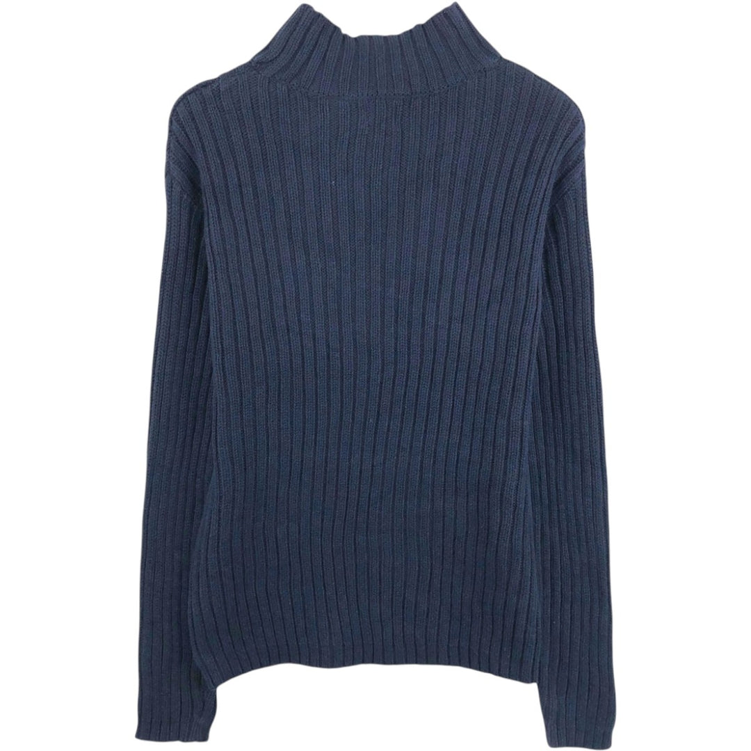 90'S GAP Old GAP Rib-Knit High-Neck Cotton Knit Sweater, Men's Size XL (Equivalent), Vintage cotton navy blue type Vintage Second Hand
