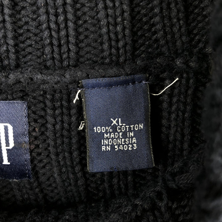 90'S GAP Old GAP Rib-Knit High-Neck Cotton Knit Sweater, Men's Size XL (Equivalent), Vintage cotton navy blue type Vintage Second Hand