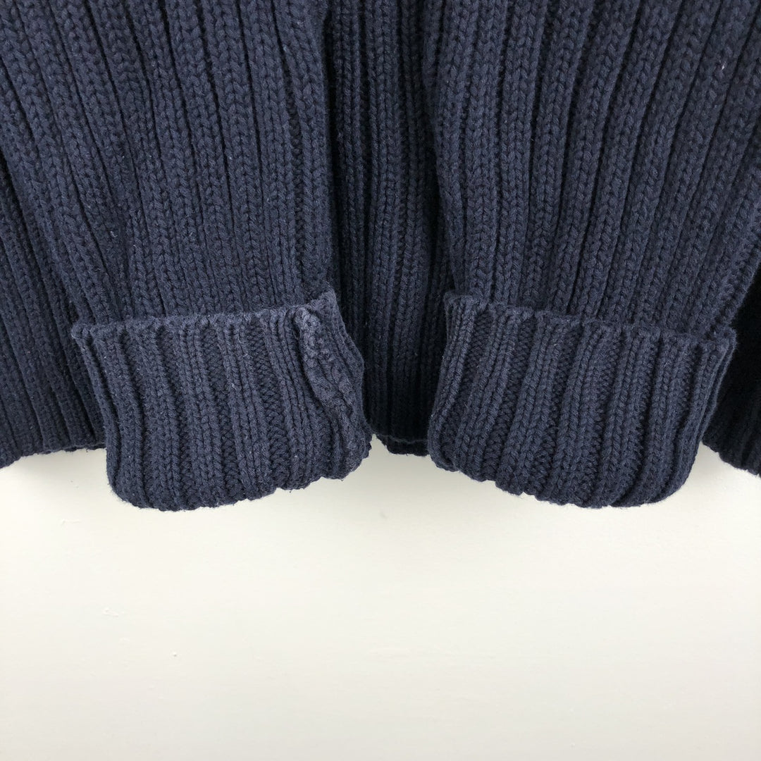90'S GAP Old GAP Rib-Knit High-Neck Cotton Knit Sweater, Men's Size XL (Equivalent), Vintage cotton navy blue type Vintage Second Hand