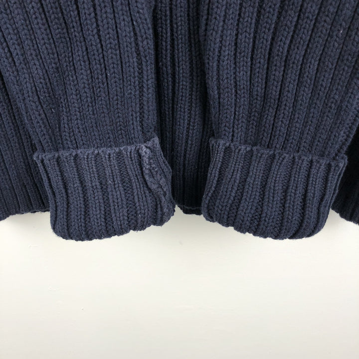 90'S GAP Old GAP Rib-Knit High-Neck Cotton Knit Sweater, Men's Size XL (Equivalent), Vintage cotton navy blue type Vintage Second Hand