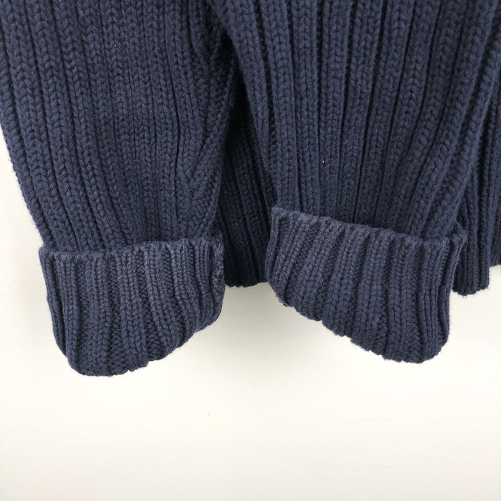 90'S GAP Old GAP Rib-Knit High-Neck Cotton Knit Sweater, Men's Size XL (Equivalent), Vintage cotton navy blue type Vintage Second Hand