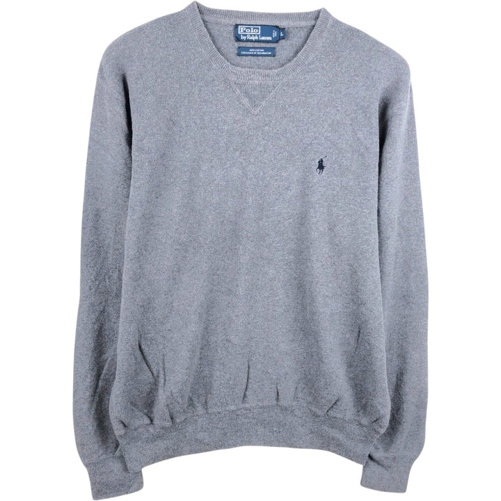 Ralph Lauren POLO by Ralph Lauren Cotton Knit Sweater Men's L size cotton gray type Vintage Second Hand