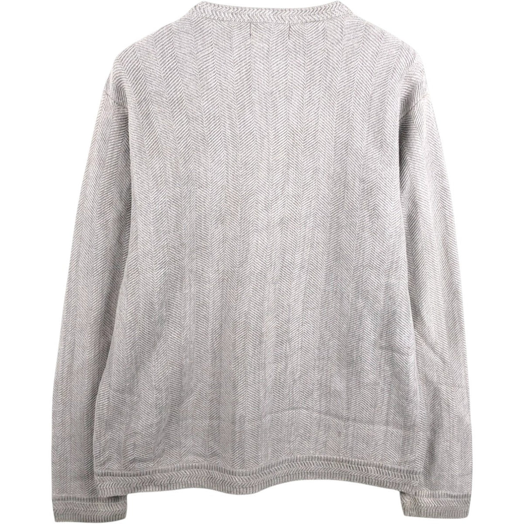Ralph Lauren CHAPS Herringbone Cotton Knit Sweater Men's XL cotton gray type Vintage Second Hand