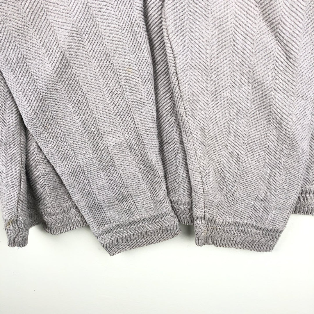 Ralph Lauren CHAPS Herringbone Cotton Knit Sweater Men's XL cotton gray type Vintage Second Hand