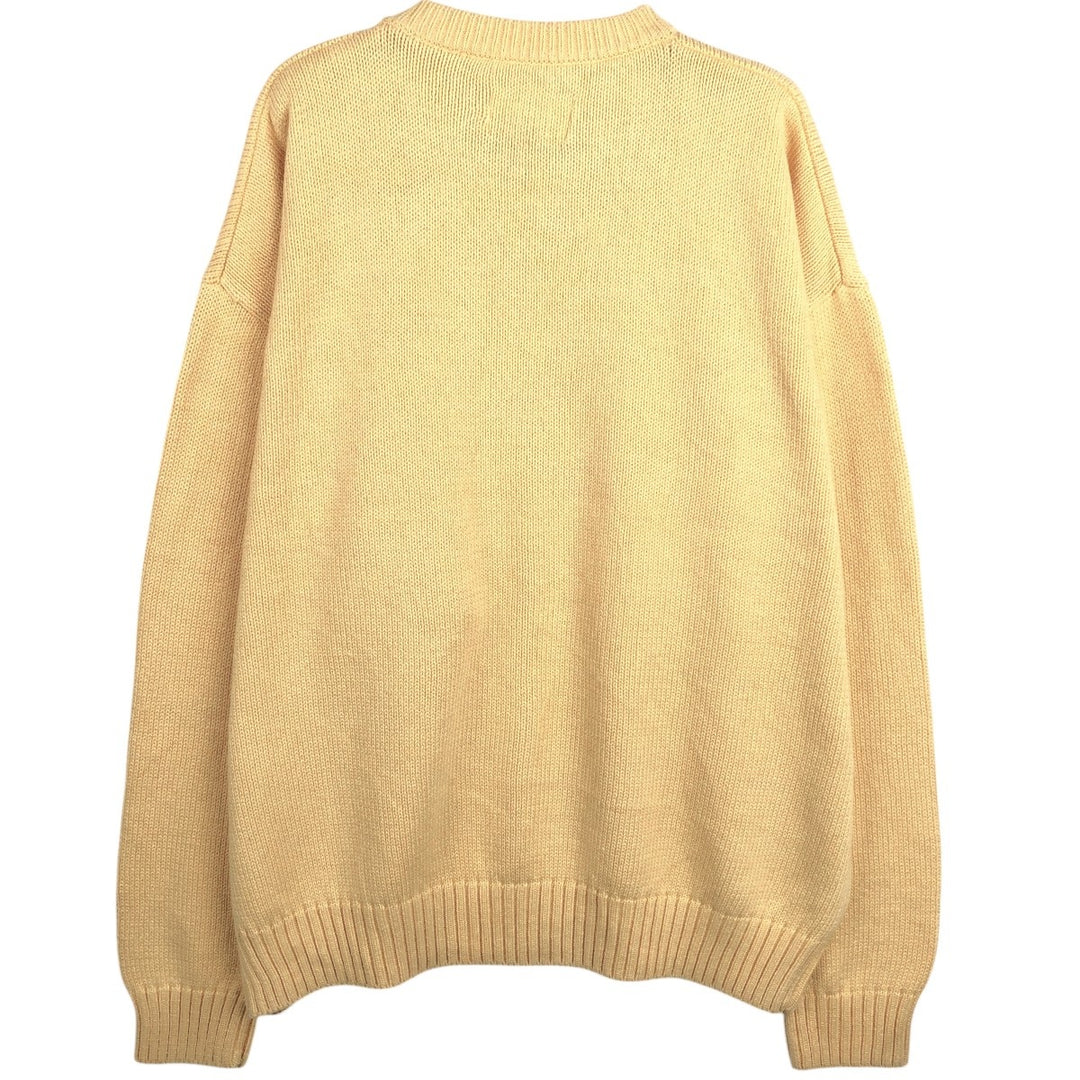 80s-90'S Eddie Bauer Black Tag Cotton Knit Sweater Men's XL Size Vintage cotton yellow type Vintage Second Hand