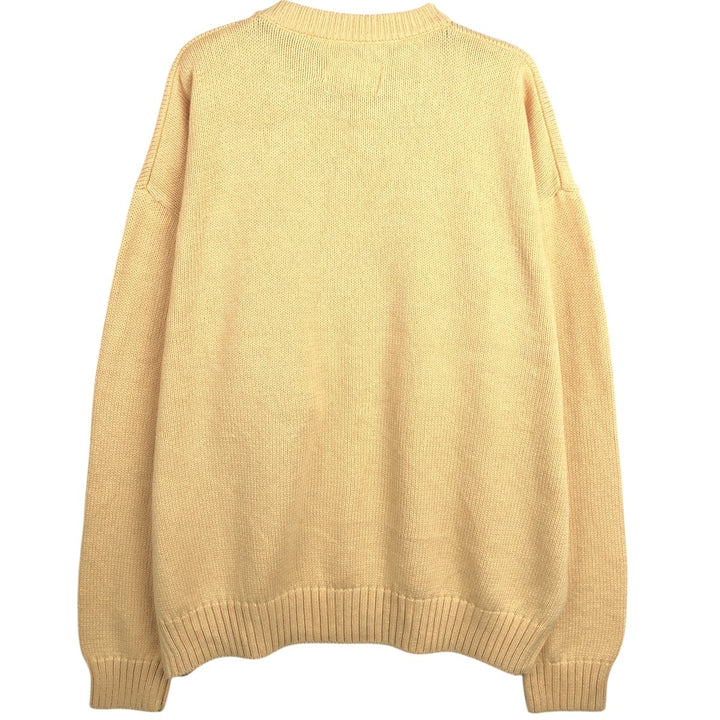 80s-90'S Eddie Bauer Black Tag Cotton Knit Sweater Men's XL Size Vintage cotton yellow type Vintage Second Hand