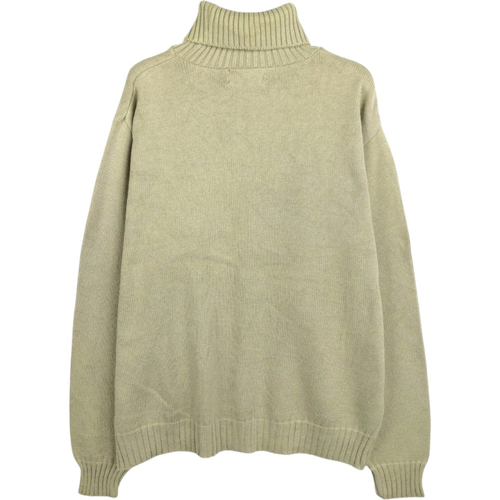 Vintage 70s-80'S LL Bean turtleneck cotton knit sweater, made in USA, men's size XL equivalent. cotton Beige type Vintage Second Hand