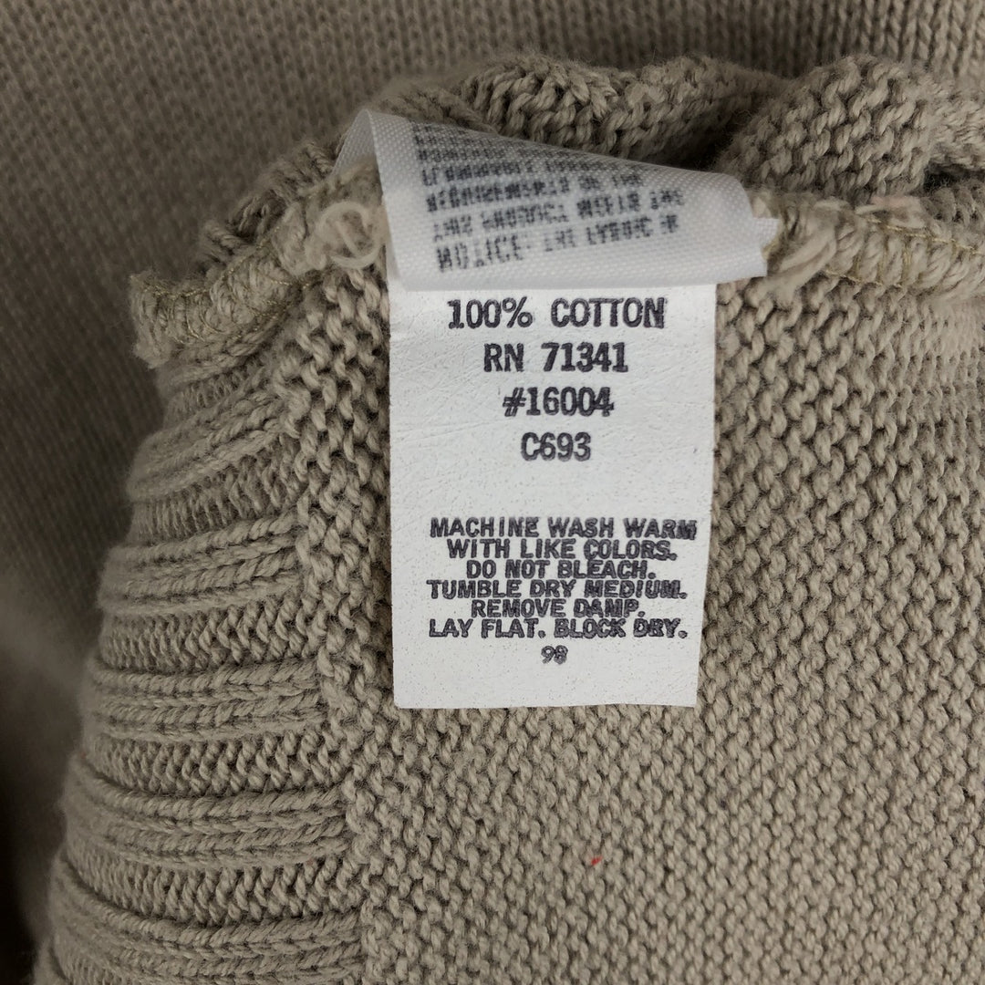 Vintage 70s-80'S LL Bean turtleneck cotton knit sweater, made in USA, men's size XL equivalent. cotton Beige type Vintage Second Hand