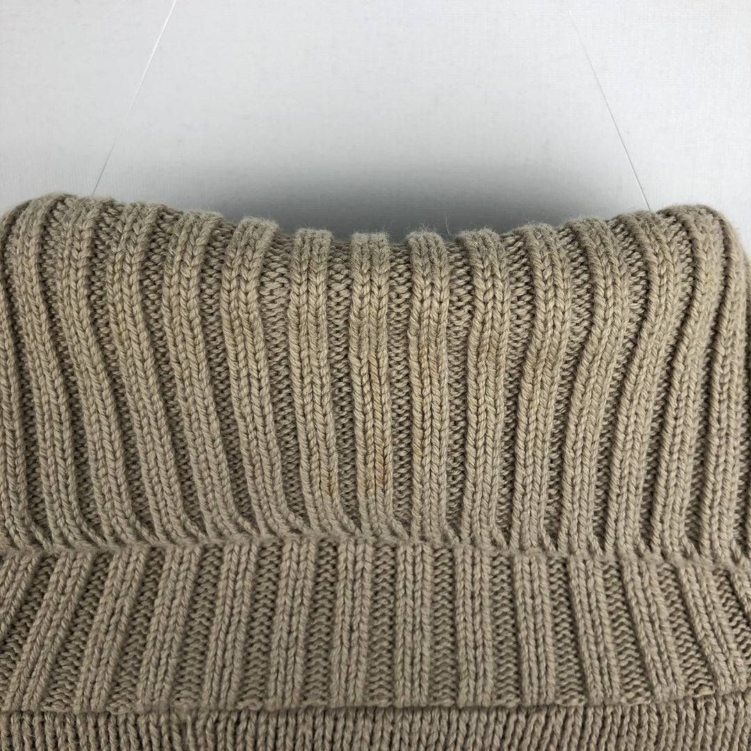 Vintage 70s-80'S LL Bean turtleneck cotton knit sweater, made in USA, men's size XL equivalent. cotton Beige type Vintage Second Hand