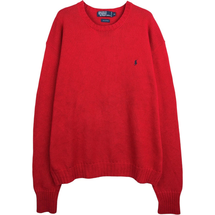 Ralph Lauren POLO by Ralph Lauren Cotton Knit Sweater Men's XL cotton red type Vintage Second Hand