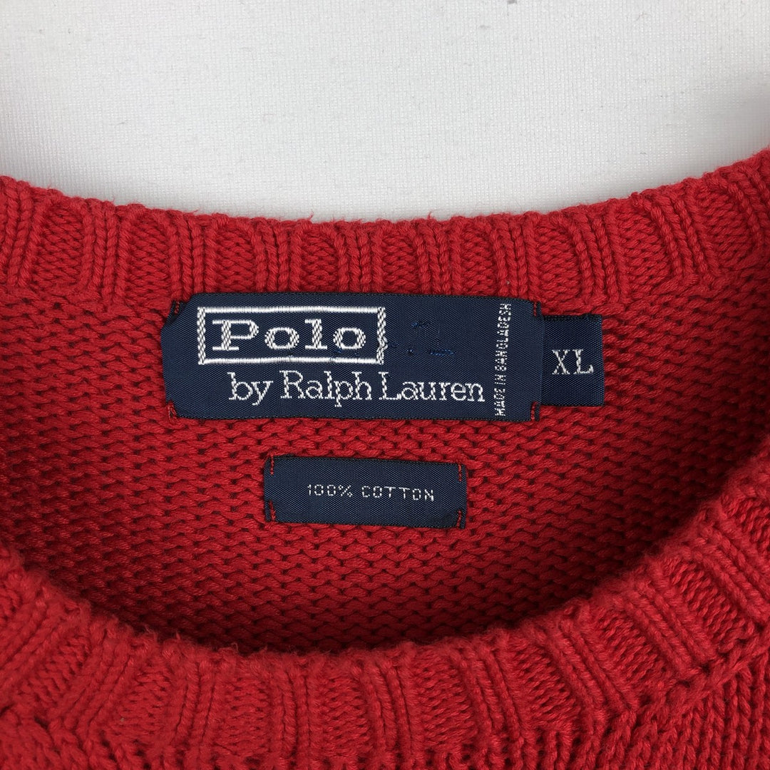 Ralph Lauren POLO by Ralph Lauren Cotton Knit Sweater Men's XL cotton red type Vintage Second Hand