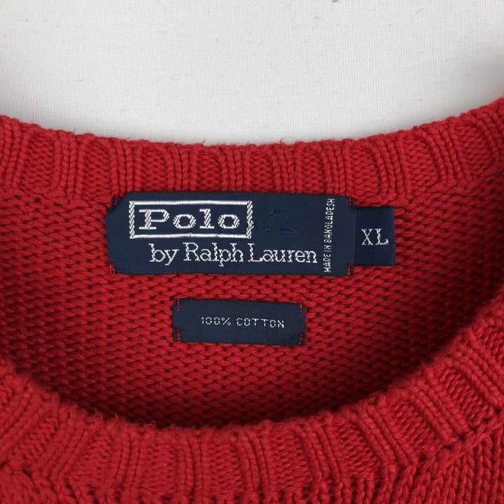 Ralph Lauren POLO by Ralph Lauren Cotton Knit Sweater Men's XL cotton red type Vintage Second Hand