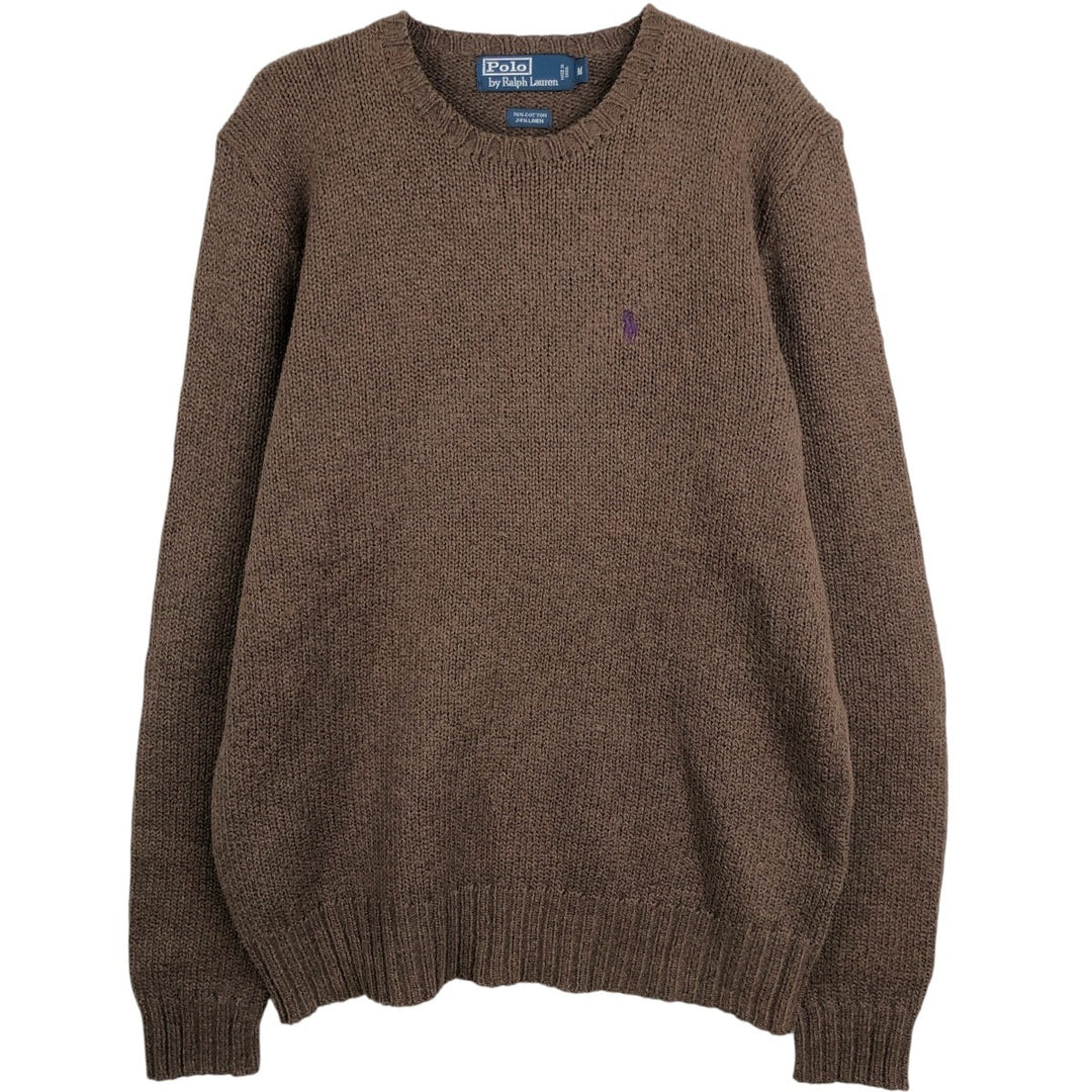 Ralph Lauren POLO by Ralph Lauren Cotton Knit Sweater Men's M Size cotton brown type Vintage Second Hand