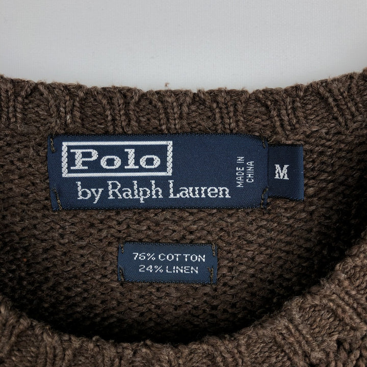 Ralph Lauren POLO by Ralph Lauren Cotton Knit Sweater Men's M Size cotton brown type Vintage Second Hand