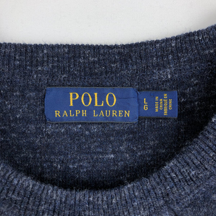 Ralph Lauren POLO RALPH LAUREN Cotton Knit Sweater Men's Size L cotton navy blue type Vintage Second Hand