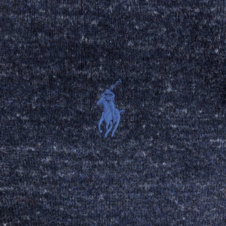 Ralph Lauren POLO RALPH LAUREN Cotton Knit Sweater Men's Size L cotton navy blue type Vintage Second Hand
