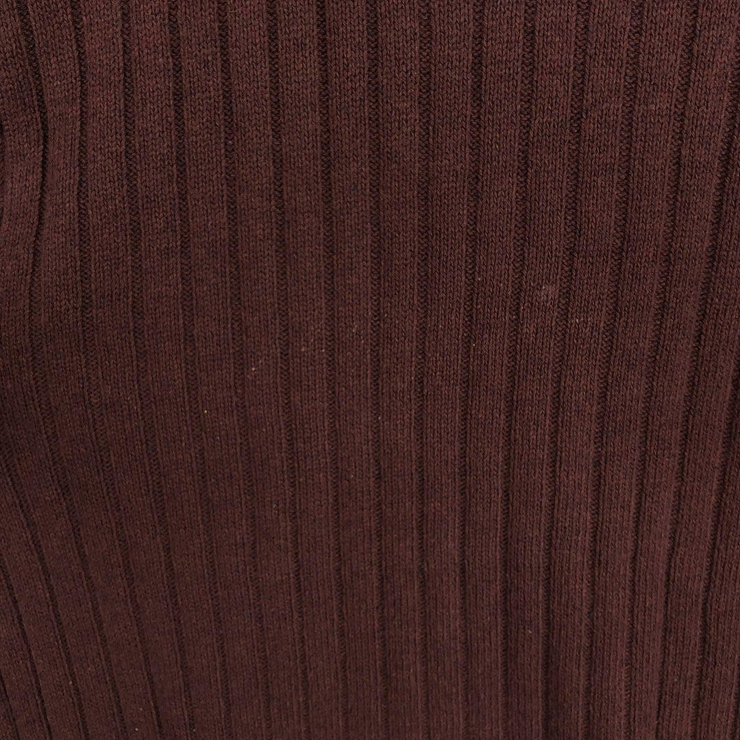 90'S Ralph Lauren CHAPS Ribbed V-Neck Cotton Knit Sweater, Made in USA, Men's Size L (Equivalent), Vintage cotton burgundy type Vintage Second Hand