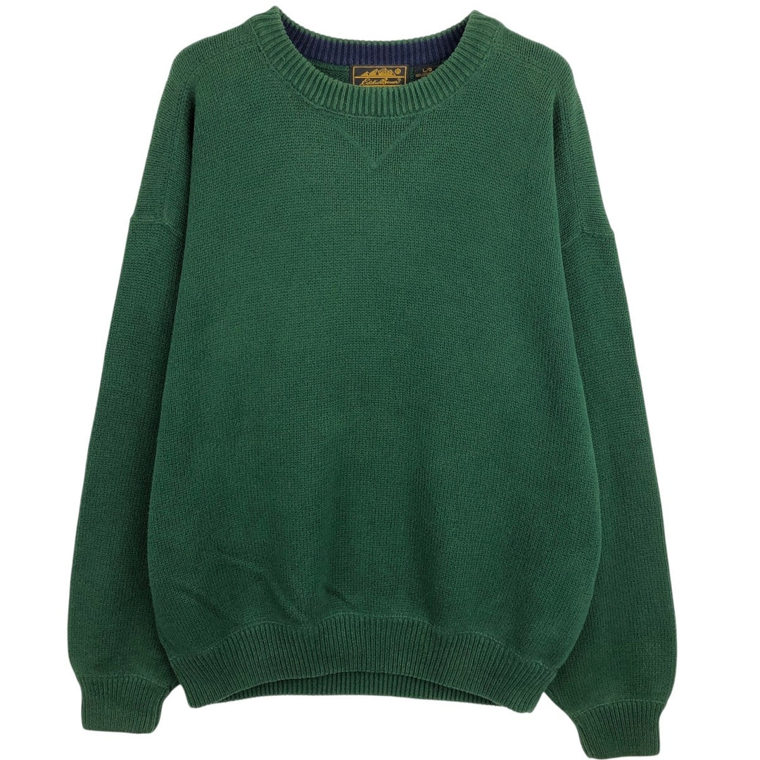 80s-90'S Eddie Bauer Black Tag Cotton Knit Sweater Men's Size L Vintage cotton Green type dark green Vintage Second Hand
