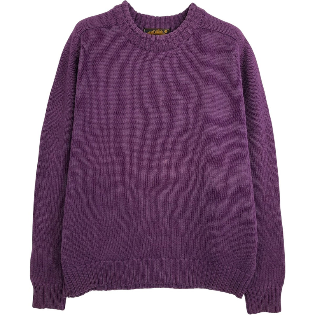 80s-90'S Eddie Bauer Black Tag Cotton Knit Sweater Men's M Size Vintage cotton purple type Vintage Second Hand