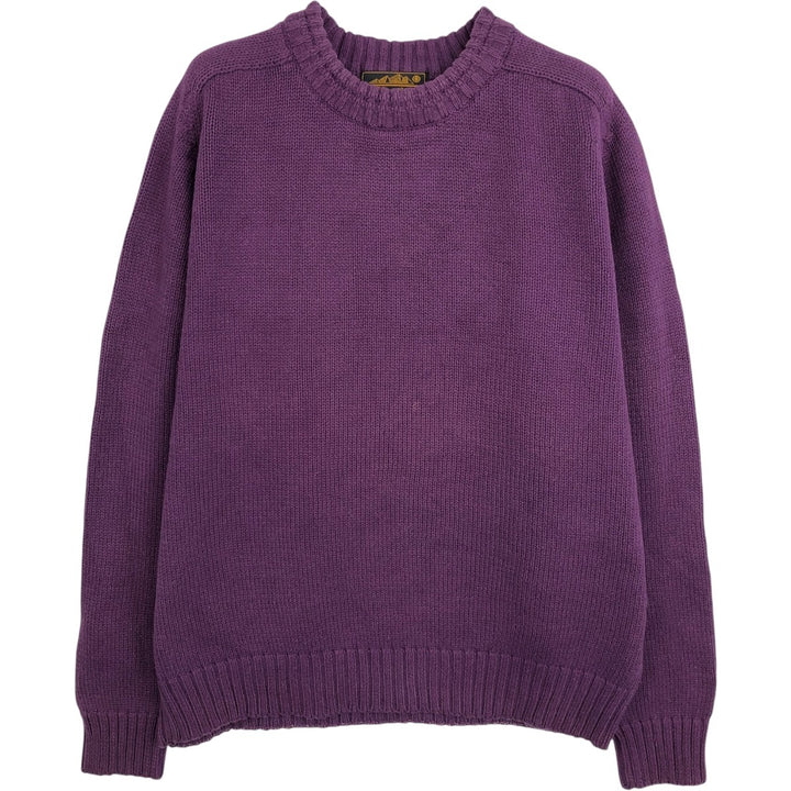 80s-90'S Eddie Bauer Black Tag Cotton Knit Sweater Men's M Size Vintage cotton purple type Vintage Second Hand
