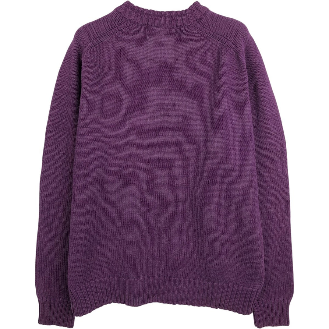 80s-90'S Eddie Bauer Black Tag Cotton Knit Sweater Men's M Size Vintage cotton purple type Vintage Second Hand