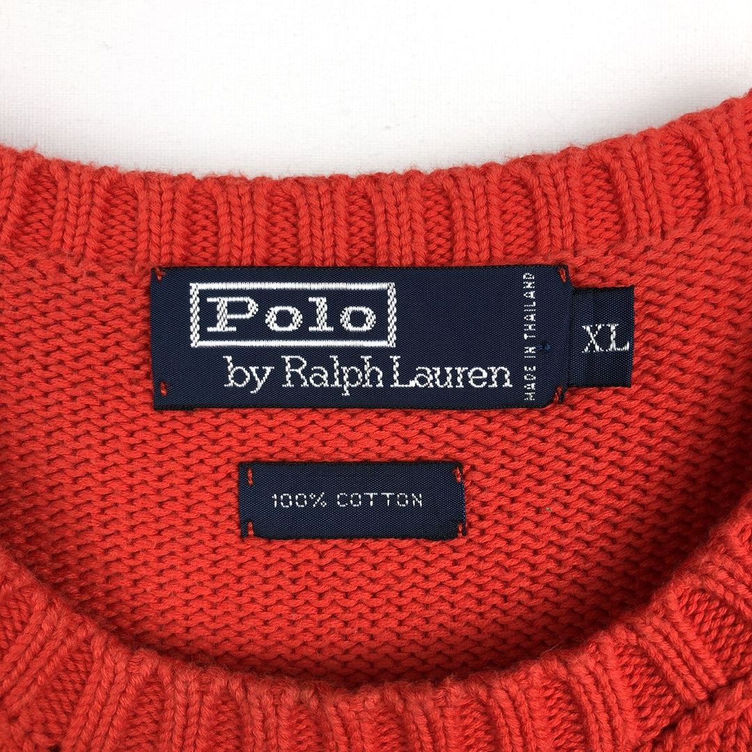 Ralph Lauren POLO by Ralph Lauren Cotton Knit Sweater Men's XL cotton red type Vintage Second Hand