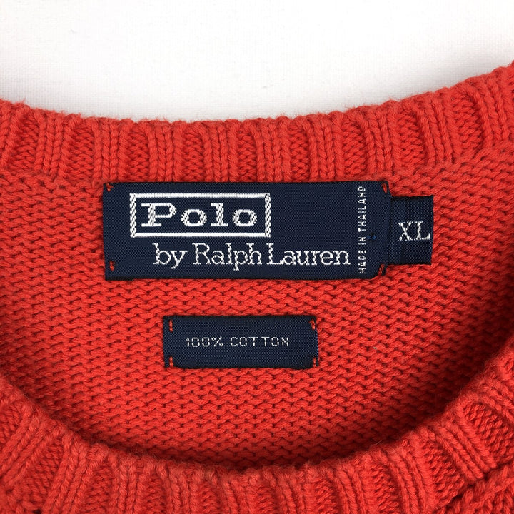 Ralph Lauren POLO by Ralph Lauren Cotton Knit Sweater Men's XL cotton red type Vintage Second Hand