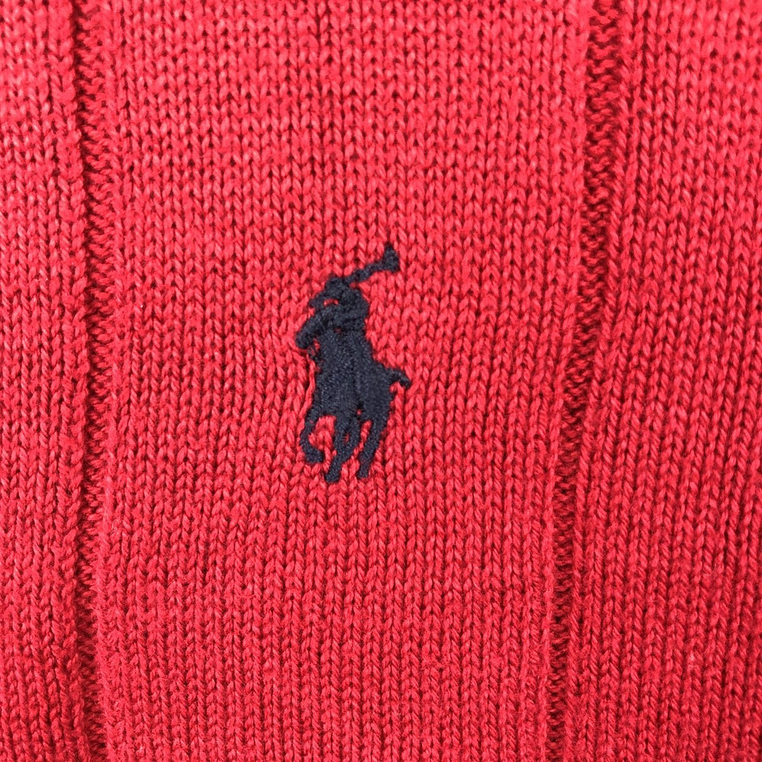 1990'S Ralph Lauren POLO GOLF Rib-Knit Cotton Sweater, Made in USA, Men's Size XL (approx.), Vintage cotton red type Vintage Second Hand
