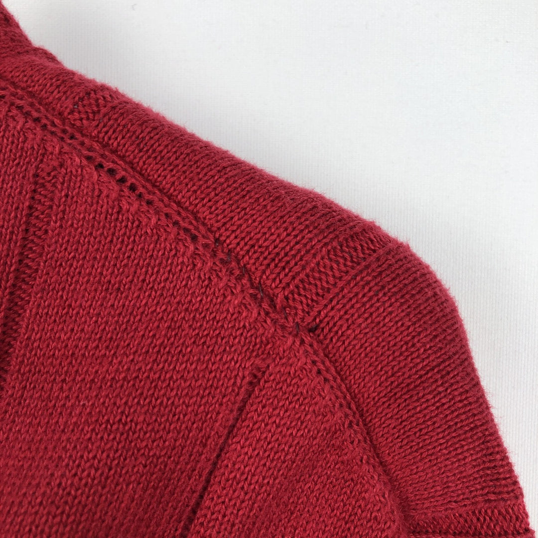 1990'S Ralph Lauren POLO GOLF Rib-Knit Cotton Sweater, Made in USA, Men's Size XL (approx.), Vintage cotton red type Vintage Second Hand