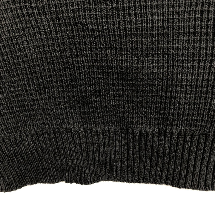 Harley-Davidson Rib-Knit Henley Neck Cotton Sweater, Men's Size L (approx.) cotton black type Vintage Second Hand