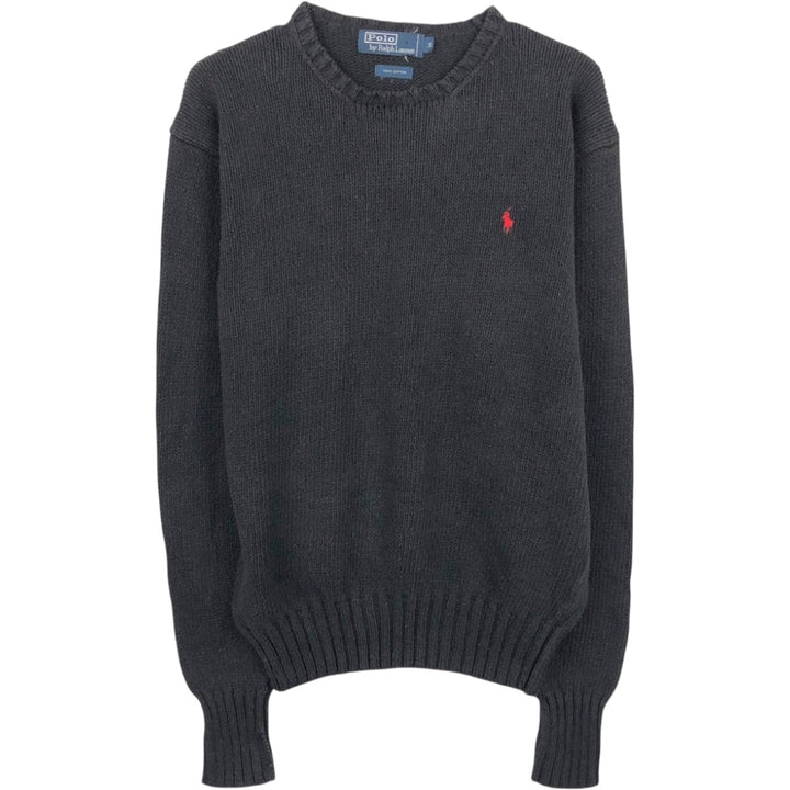 Ralph Lauren POLO by Ralph Lauren Cotton Knit Sweater Men's S cotton black type Vintage Second Hand