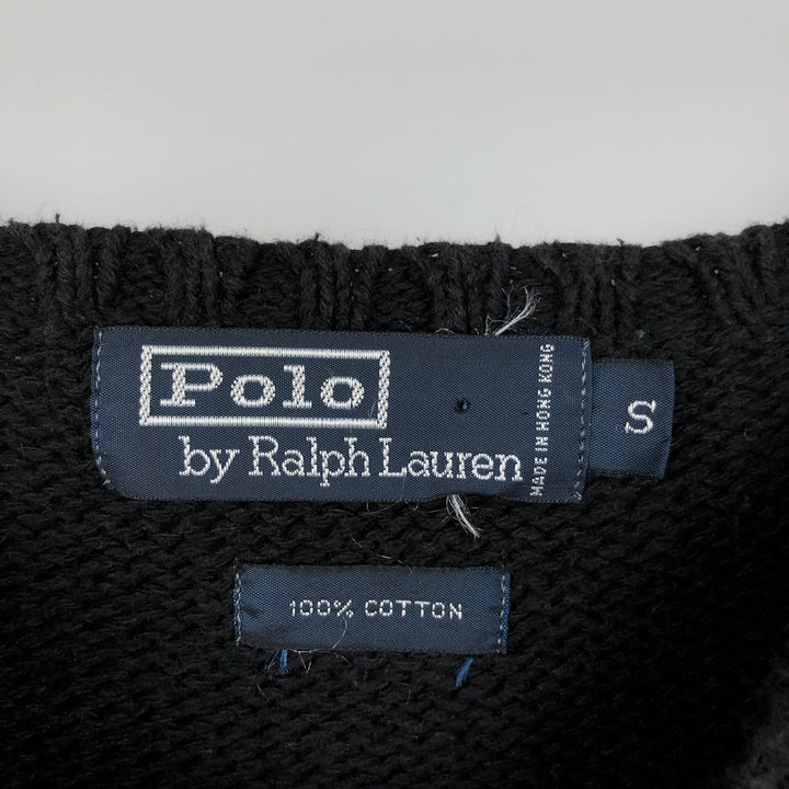 Ralph Lauren POLO by Ralph Lauren Cotton Knit Sweater Men's S cotton black type Vintage Second Hand