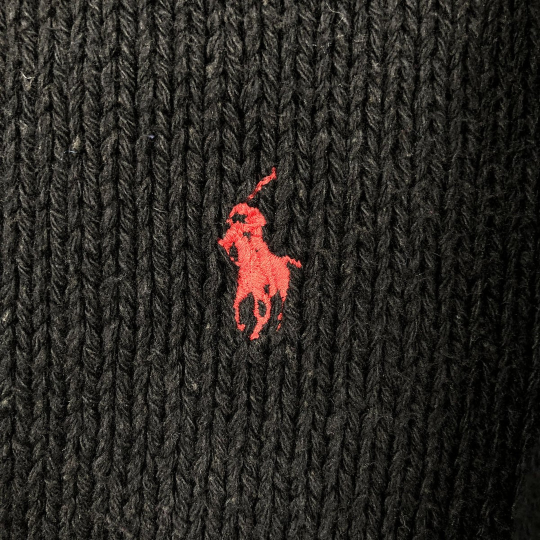 Ralph Lauren POLO by Ralph Lauren Cotton Knit Sweater Men's S cotton black type Vintage Second Hand