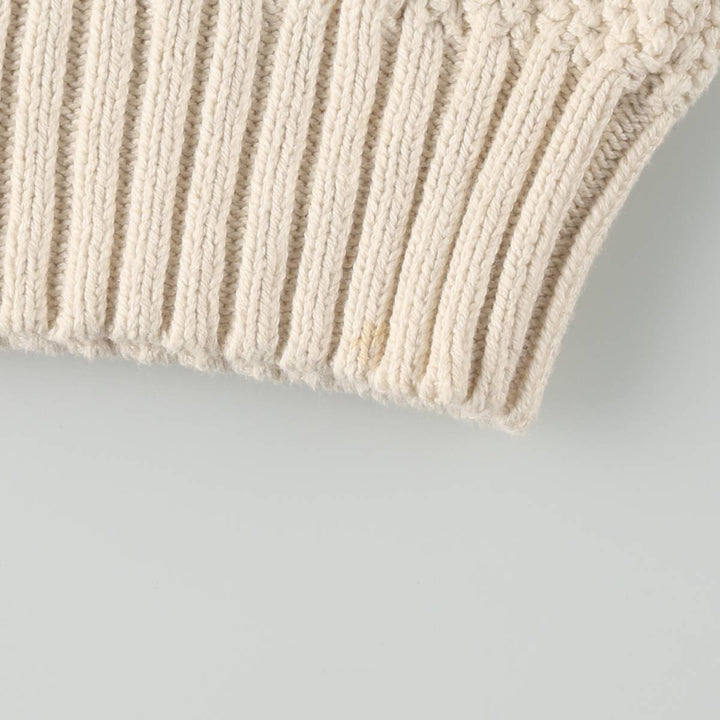 Brooks Brothers Cable Knit Cotton Sweater, Made in USA, Men's Size M (approx.) cotton ivory Vintage Second Hand