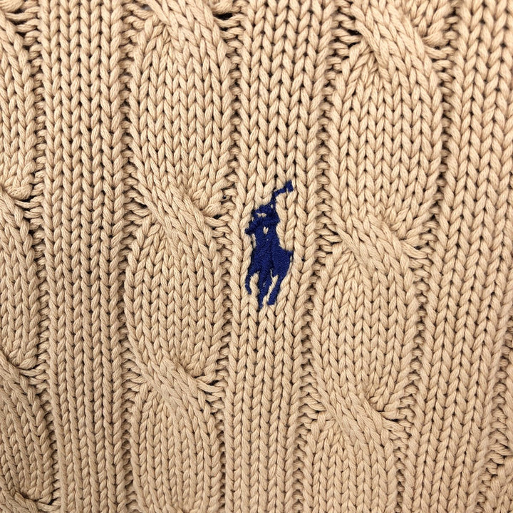 Ralph Lauren POLO by Ralph Lauren cable knit cotton sweater, men's size L cotton oro legacy Vintage Second Hand