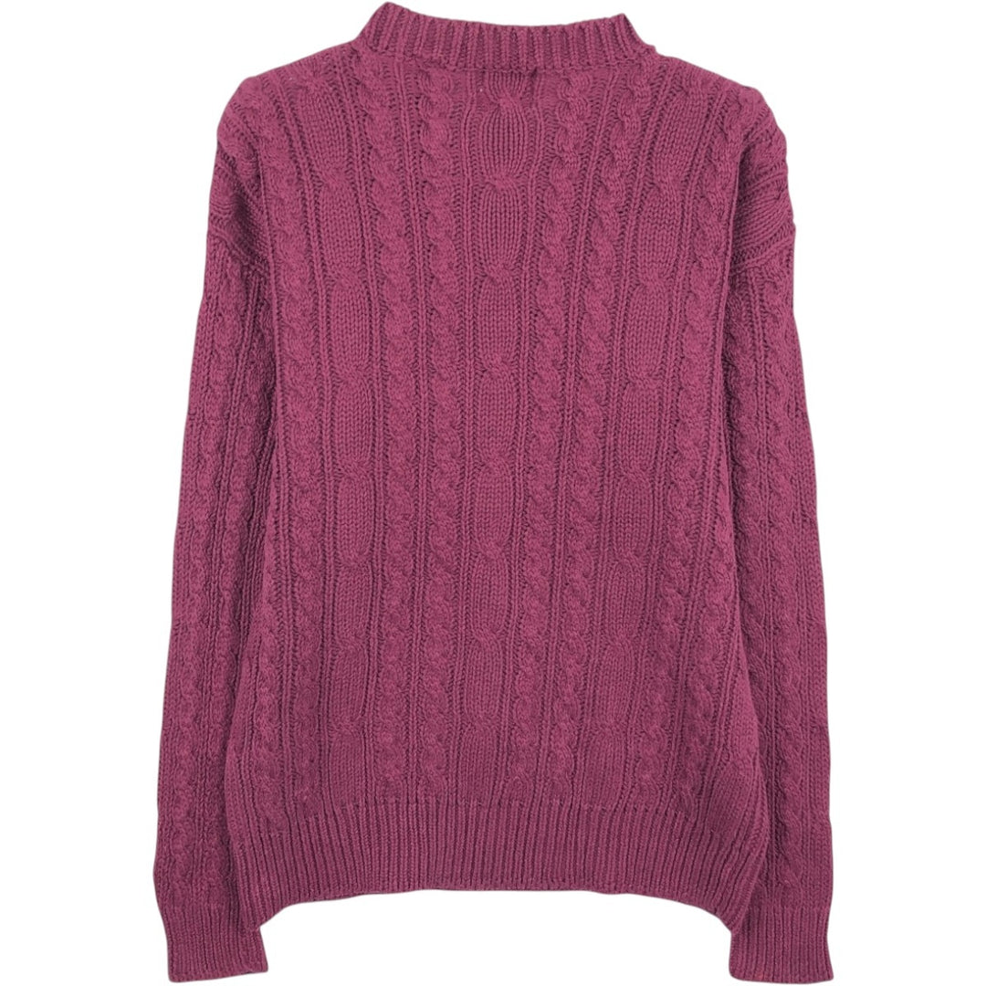 90'S GAP Old Gap Cable Knit Cotton x Ramie Sweater, Men's Size M (approx.), Vintage Lamy burgundy type Vintage Second Hand