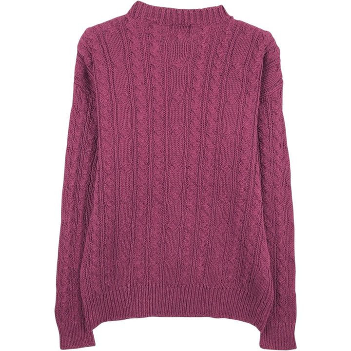 90'S GAP Old Gap Cable Knit Cotton x Ramie Sweater, Men's Size M (approx.), Vintage Lamy burgundy type Vintage Second Hand