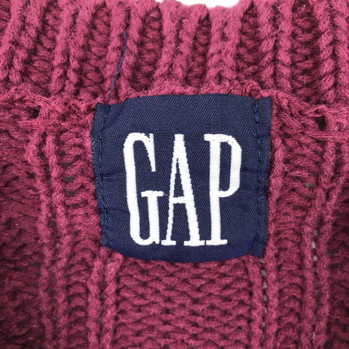 90'S GAP Old Gap Cable Knit Cotton x Ramie Sweater, Men's Size M (approx.), Vintage Lamy burgundy type Vintage Second Hand