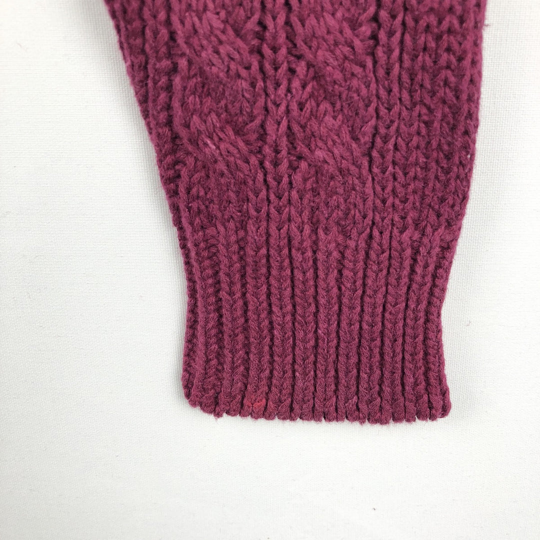 90'S GAP Old Gap Cable Knit Cotton x Ramie Sweater, Men's Size M (approx.), Vintage Lamy burgundy type Vintage Second Hand