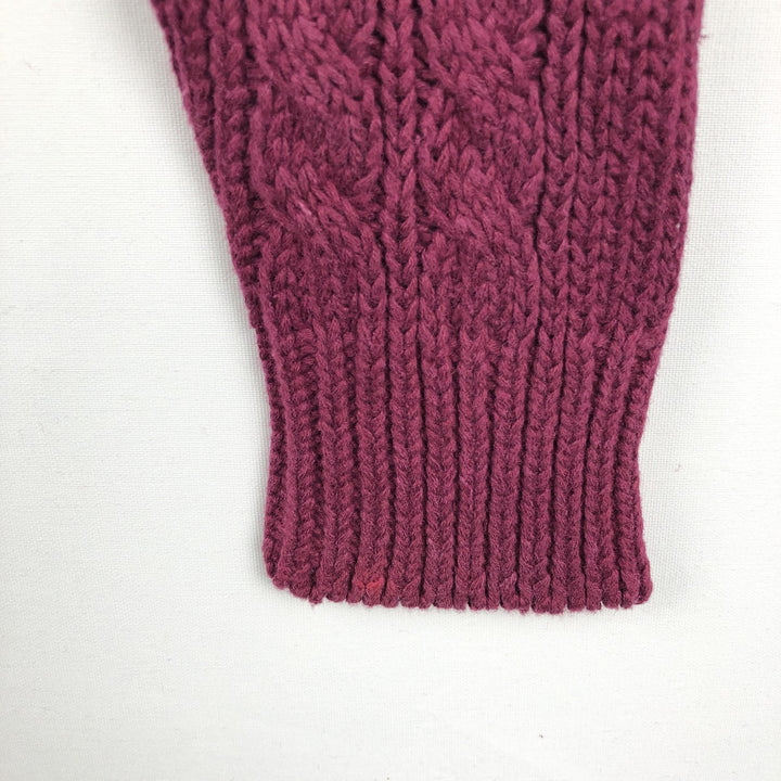90'S GAP Old Gap Cable Knit Cotton x Ramie Sweater, Men's Size M (approx.), Vintage Lamy burgundy type Vintage Second Hand