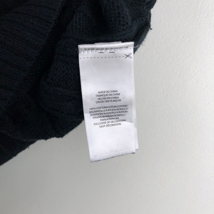 Ralph Lauren POLO RALPH LAUREN Cable knit cotton sweater Men's M size cotton navy blue type Vintage Second Hand