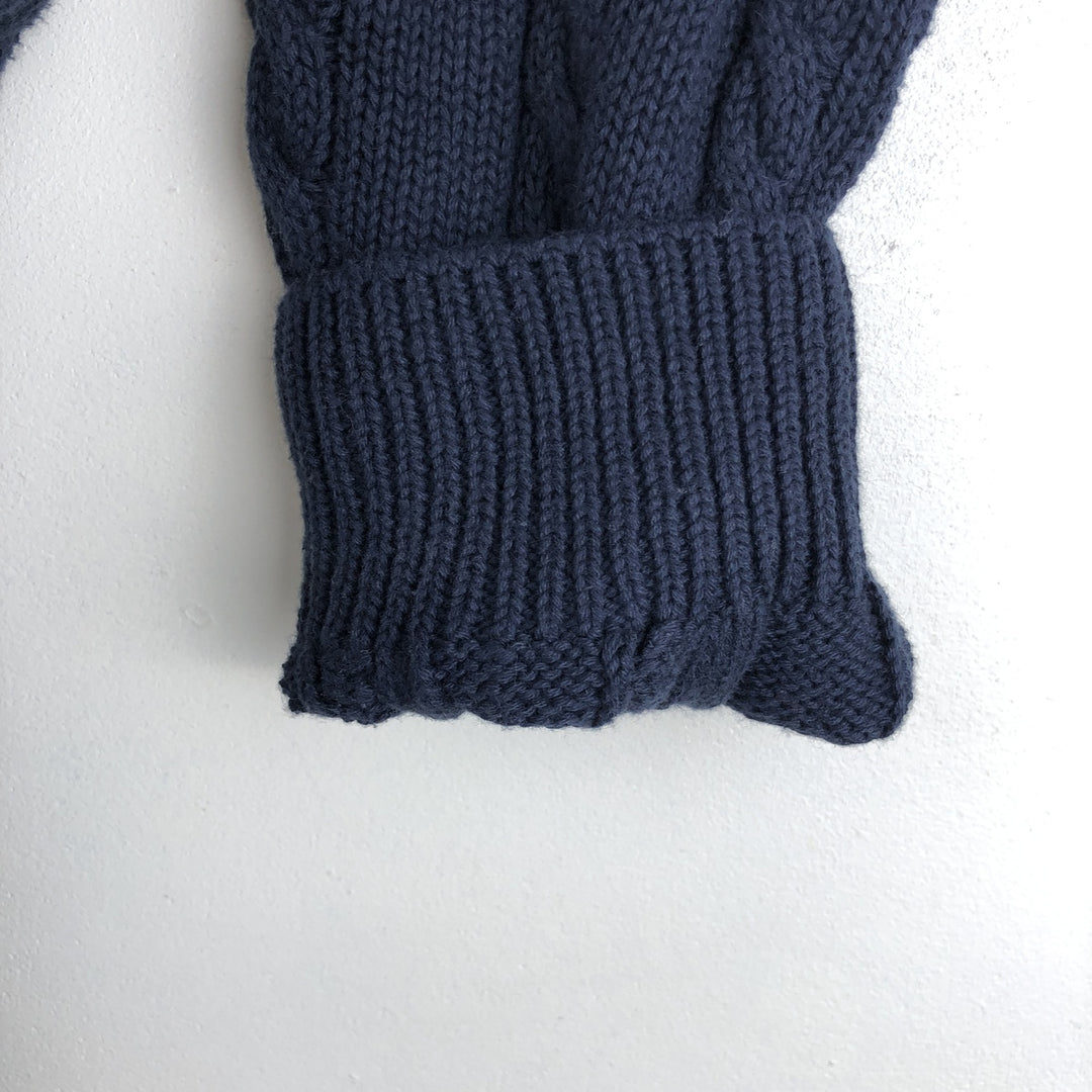 Ralph Lauren Chaps cable knit cotton sweater, men's size L cotton navy blue type Vintage Second Hand