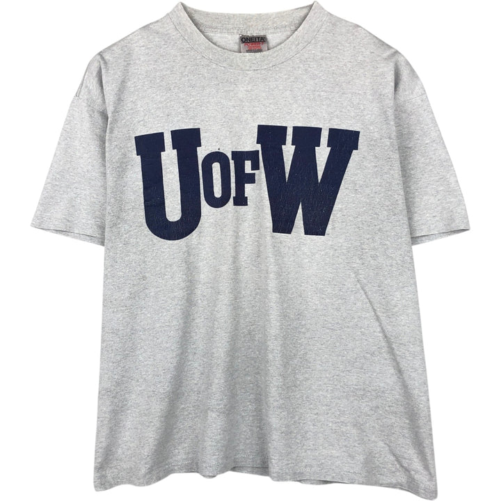 90'S ONEITA POWER-T College T-Shirt, Men's XL equivalent, Vintage cotton gray type Vintage Second Hand