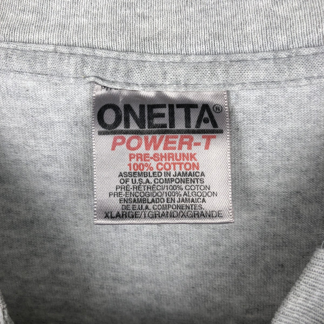 90'S ONEITA POWER-T College T-Shirt, Men's XL equivalent, Vintage cotton gray type Vintage Second Hand