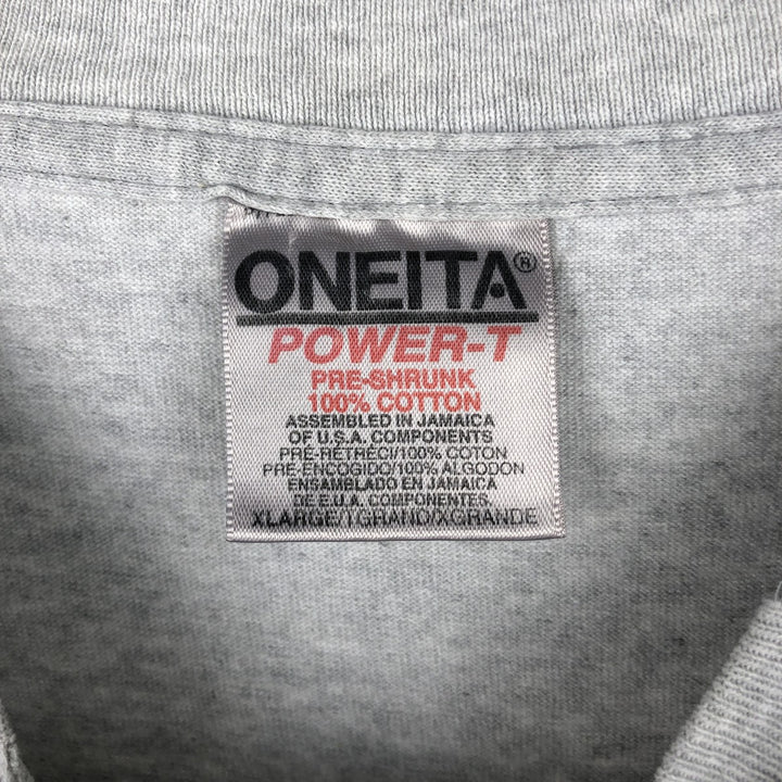90'S ONEITA POWER-T College T-Shirt, Men's XL equivalent, Vintage cotton gray type Vintage Second Hand