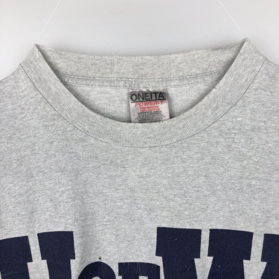 90'S ONEITA POWER-T College T-Shirt, Men's XL equivalent, Vintage cotton gray type Vintage Second Hand