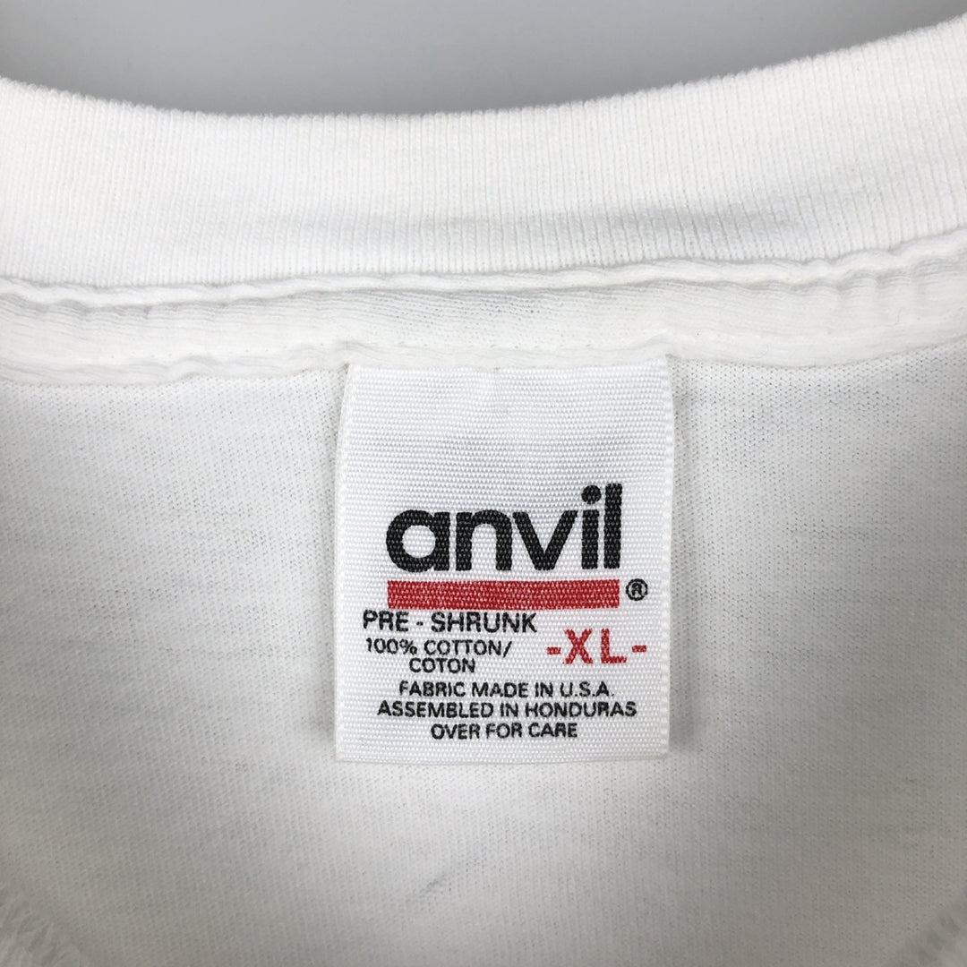 90'S Anvil College T-Shirt, Men's XL equivalent, Vintage cotton white type Vintage Second Hand